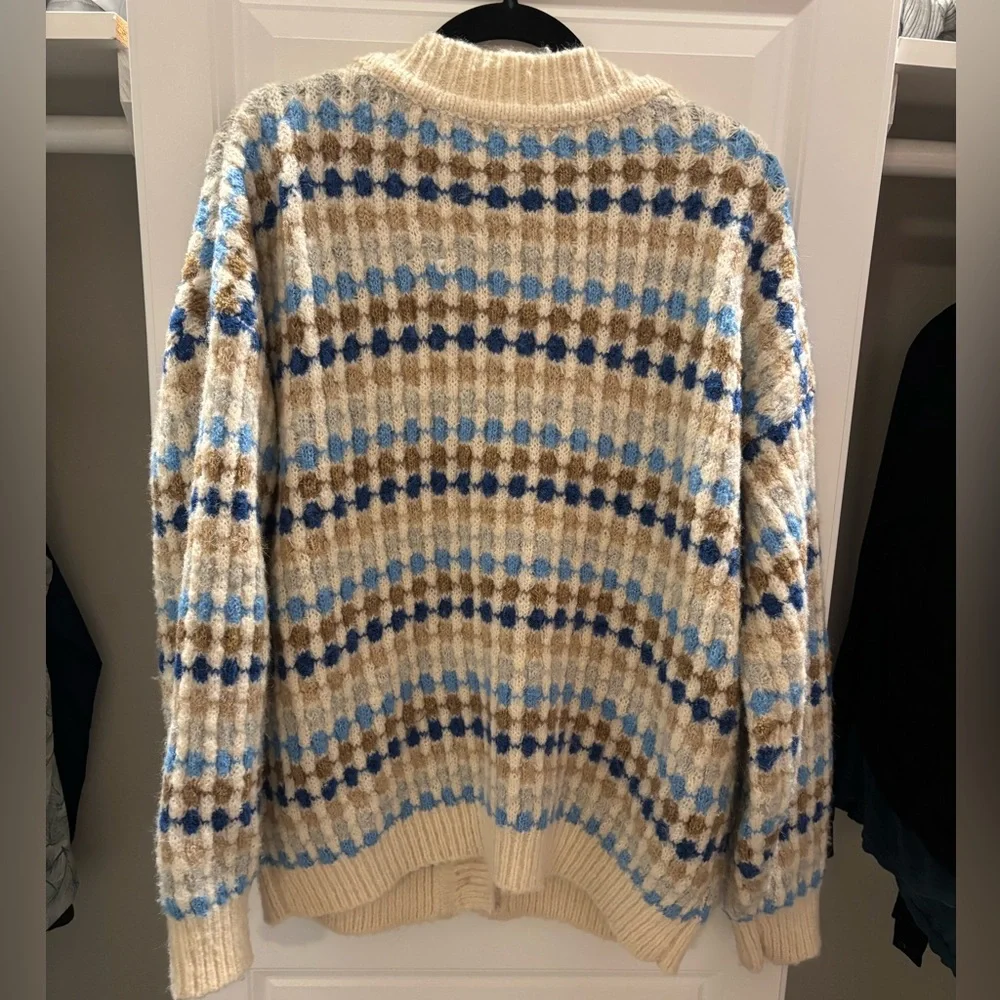 Blu Pepper Diamond Print Button Front Cardigan - Large - Picture 4 of 9